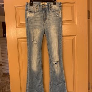 Light wash flare jeans